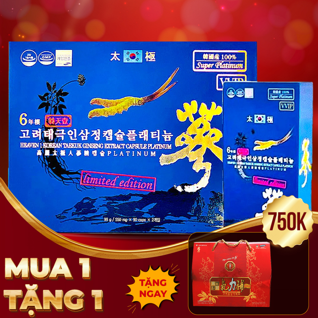 Viên Thiên Sâm Đông Trùng Hạ Thảo Hàn Quốc King Ginseng Thượng Hạng Hộp 180 Viên