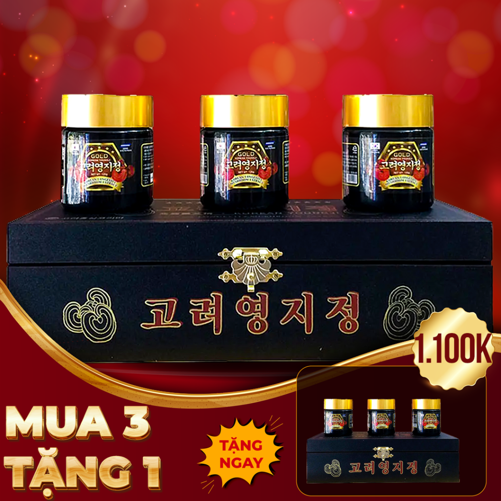 Cao Linh Chi Hàn Quốc Hộp Gỗ Đen Gold 3 Lọ x 120g